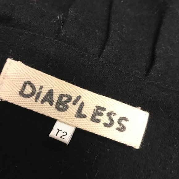 Diab'less black boho loose fit jacket coat T2 M - Picture 7 of 7